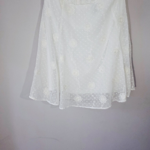 Lulu's Adorable Approach White Floral Embroidered Tie-Strap Mini Dress XXL NWT - Picture 7 of 16